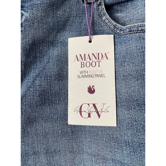 NWT Gloria Vanderbilt Amanda Boot Cut Slimming Stretch Sz 16W MedWash Denim Jean - Picture 2 of 5